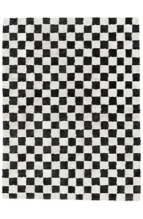 Black Crosshatch Rug