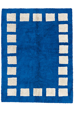 Blue Poly Block Rug