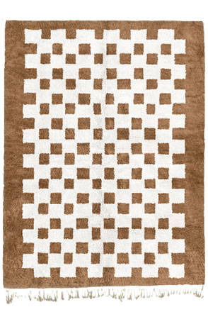 Brown Chessboard Rug