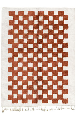 Dark Brown Mono Chessboard Rug