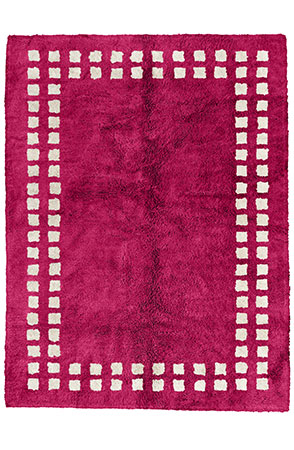 Hot Pink Framed Checkerboard Rug