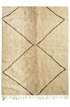 Large Off White Berber Rug 2964