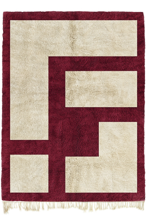 Crimson Labyrinth Moroccan Rug