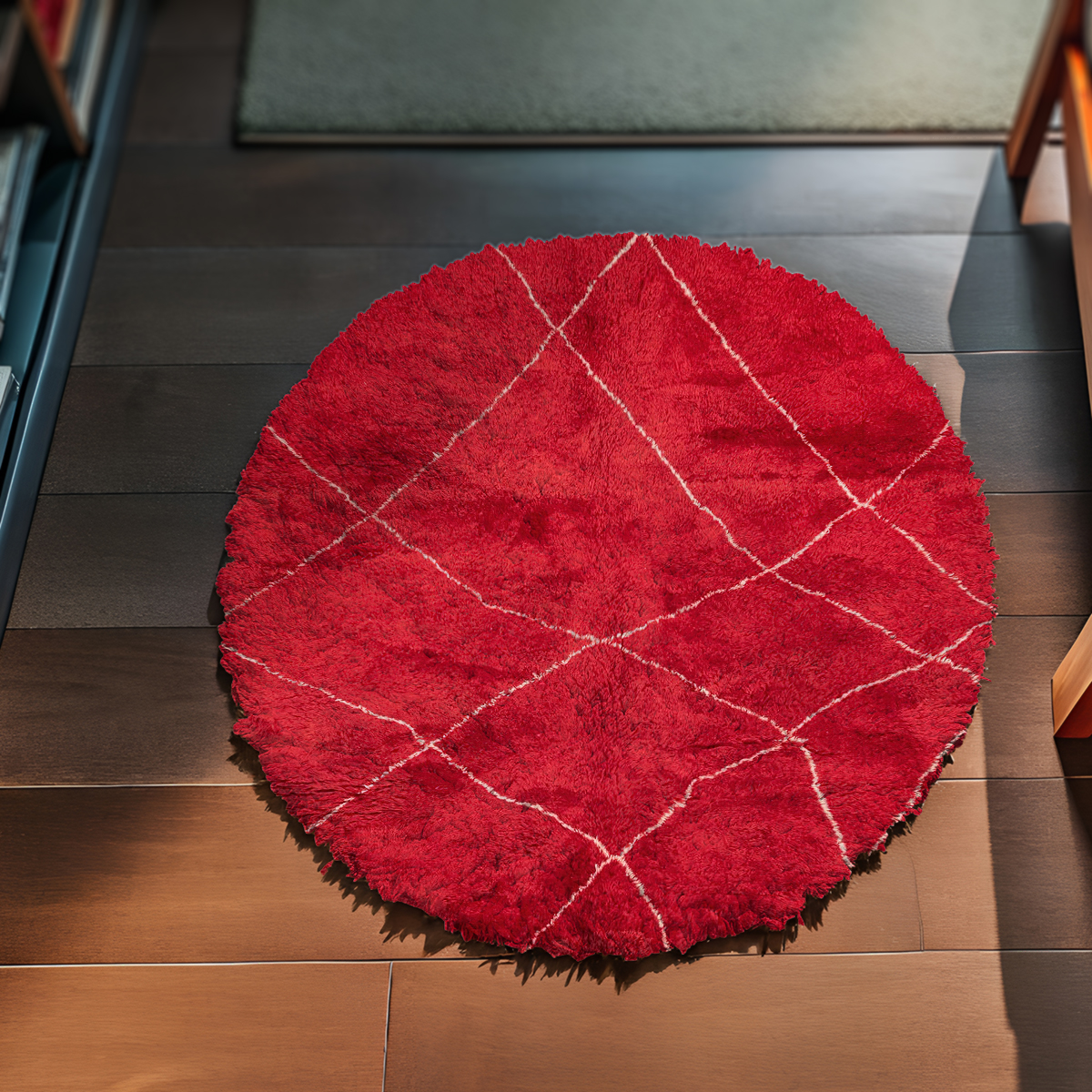 Bohemian Red Round Rug