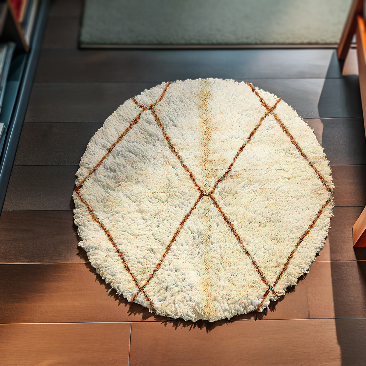 Round White Moroccan Rug
