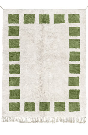 Olive Green Block Rug