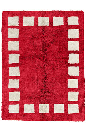 Red Poly Block Rug