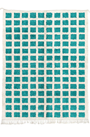 Turquoise Checkerboard Rug