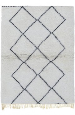 Black and White Moroccan Shag Rug 3199