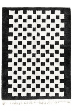Black Chessboard Rug 2096