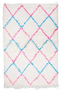 Blue and Pink Beni Ourain Rug 2875