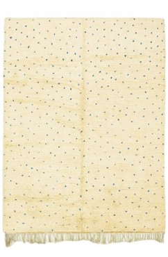Off White Moroccan Polka Rug 2644