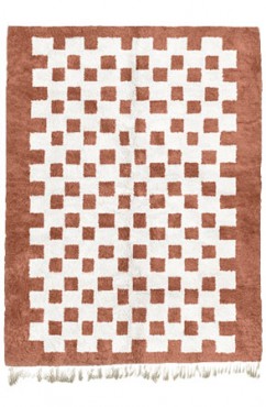 Choral Pink Chessboard Rug 2089