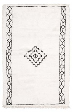 Imperfect White Geometric Rug 2843