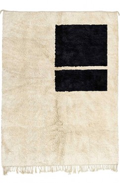 Minimalist Black and White Geometric Rug 3150