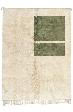 Minimalist Green Geometric Rug 3152