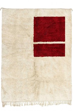 Minimalist Red Geometric Rug 3154