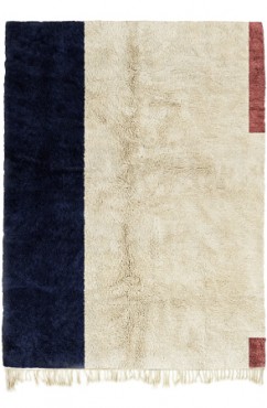Navy Blue and Red Zen Rug 3774