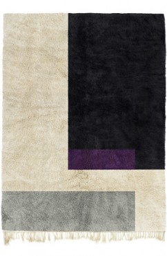 Black Modernist Rug 4219