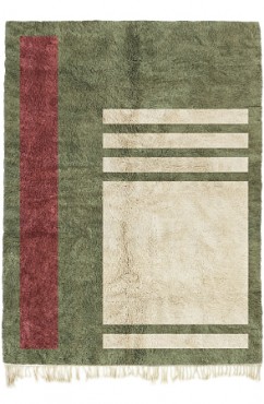Green Modern Grid Rug 4325