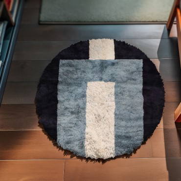 Coastal Blue Round Rug 5173