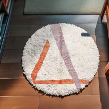 Diamond White Round Rug 5198