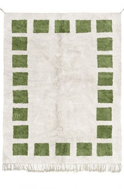 Olive Green Block Rug 2067