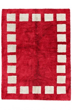 Red Poly Block Rug 2210