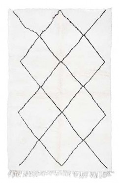 Symmetrical Black and White Area Rug 2920