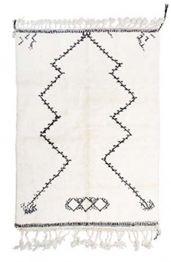 Traditional Black and White Berber Rug 2909
