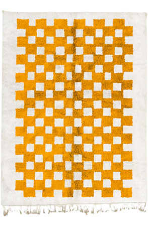 Orange Mono Chessboard Rug 2187